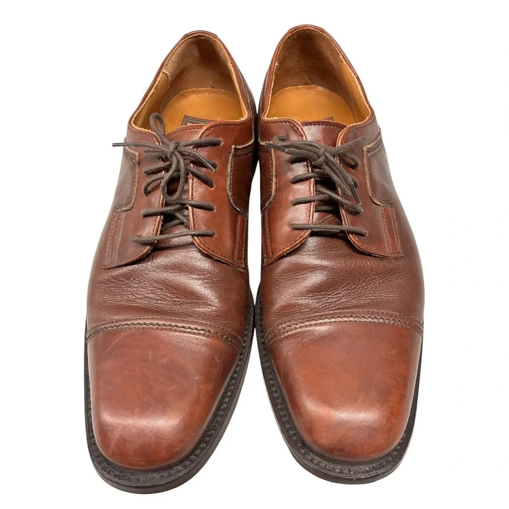 Pitti Shoes Firenze Cap Toe Derby Shoes Mens 8.5 M Brown Leather Made In Italy